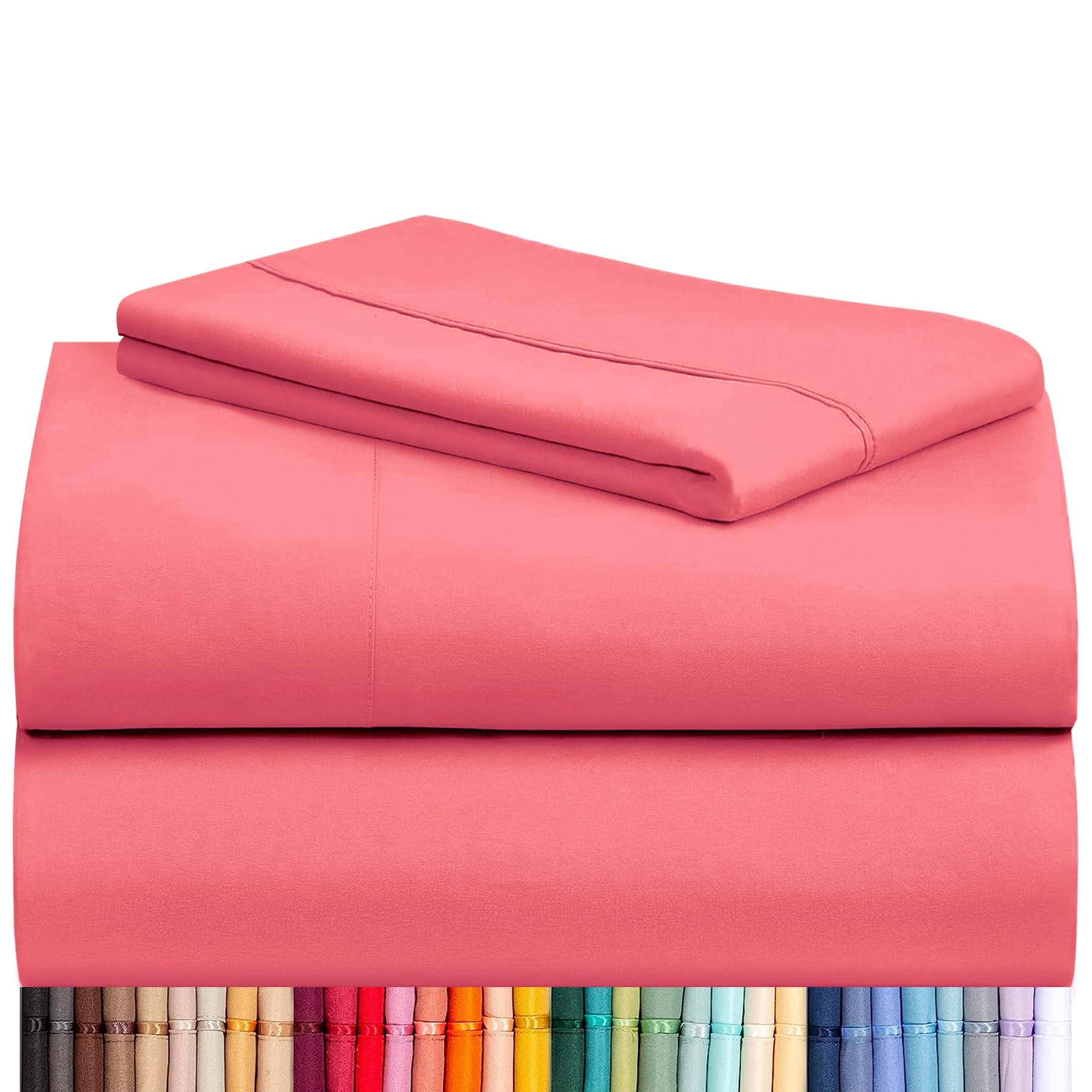 LuxClub 4 PC Queen Sheet Set, Breathable Luxury Bed Sheets, Deep Pockets Wrinkle Free Cooling Sheets Machine Washable Hotel Bedding Silky Soft - Teal Queen