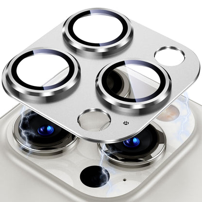 Uyiton Compatible with iPhone 17 Pro Max Camera Lens Protector - [Not Easy to Break][Strong Adsorption][Case-Friendly] Metal Tempered Glass Rear Camera Screen Cover - Deep Blue