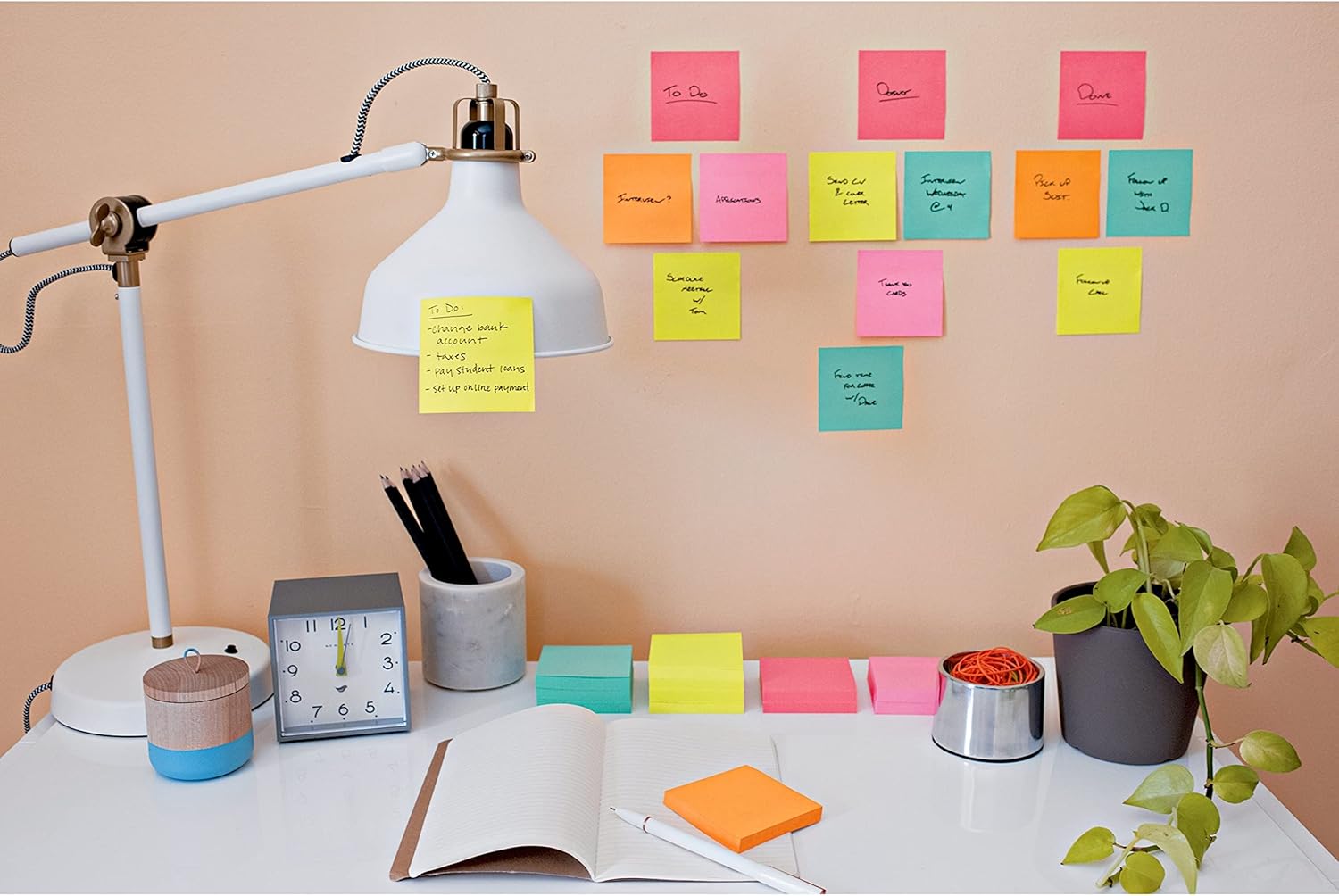 Post-it Super Sticky Notes, 24 Sticky Note Pads, 3 x 3 in., School Supplies, Office Products, Sticky Notes for Vertical Surfaces, Monitors, Walls and Windows, Supernova Neons Collection