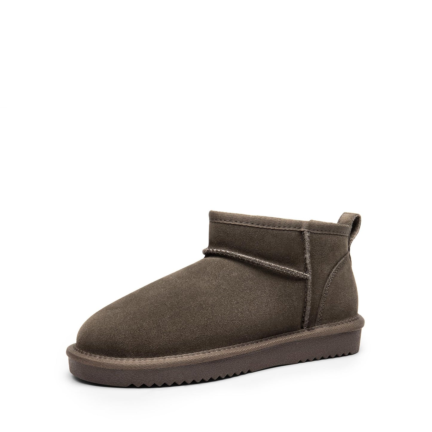 DREAM PAIRS Ankle Winter Mini Boots for Women Genuine Suede Faux Fur Lining Water Resistant Warm Snow Boots Slip On Memory Foam Comfort Booties FuzzyClassic