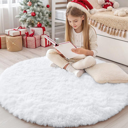 OLANLY Area Rugs for Living Room Bedroom, Machine Washable 4x5.9 ft Soft Fluffy Shaggy Bedside Rug, Indoor Floor Carpet for Kids Girls and Boys, Dorms, Nursery Rooms, Home Decor Aesthetic, Grey