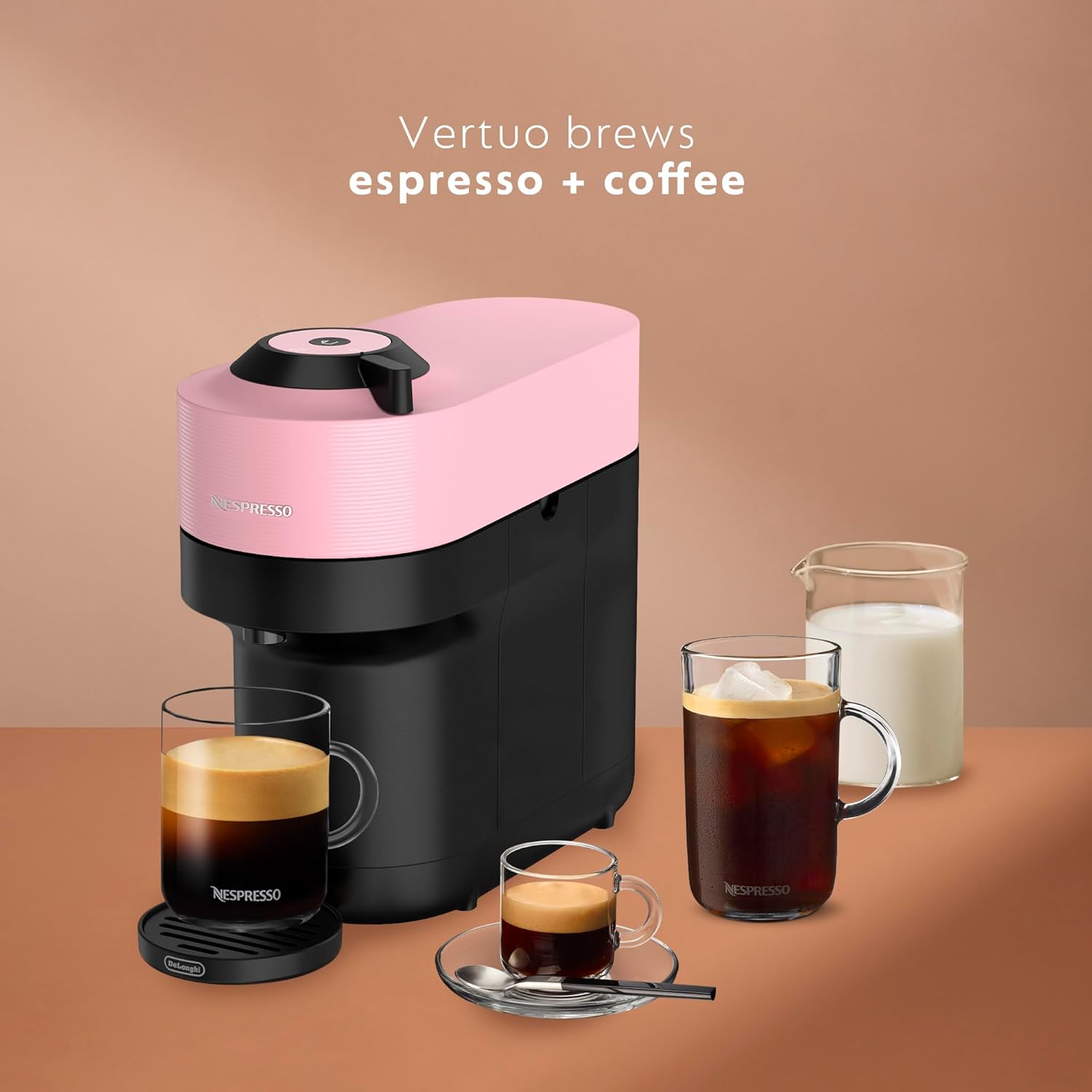 Nespresso Vertuo Pop+ Coffee and Espresso Maker by De'Longhi with Milk Frother, Candy Pink