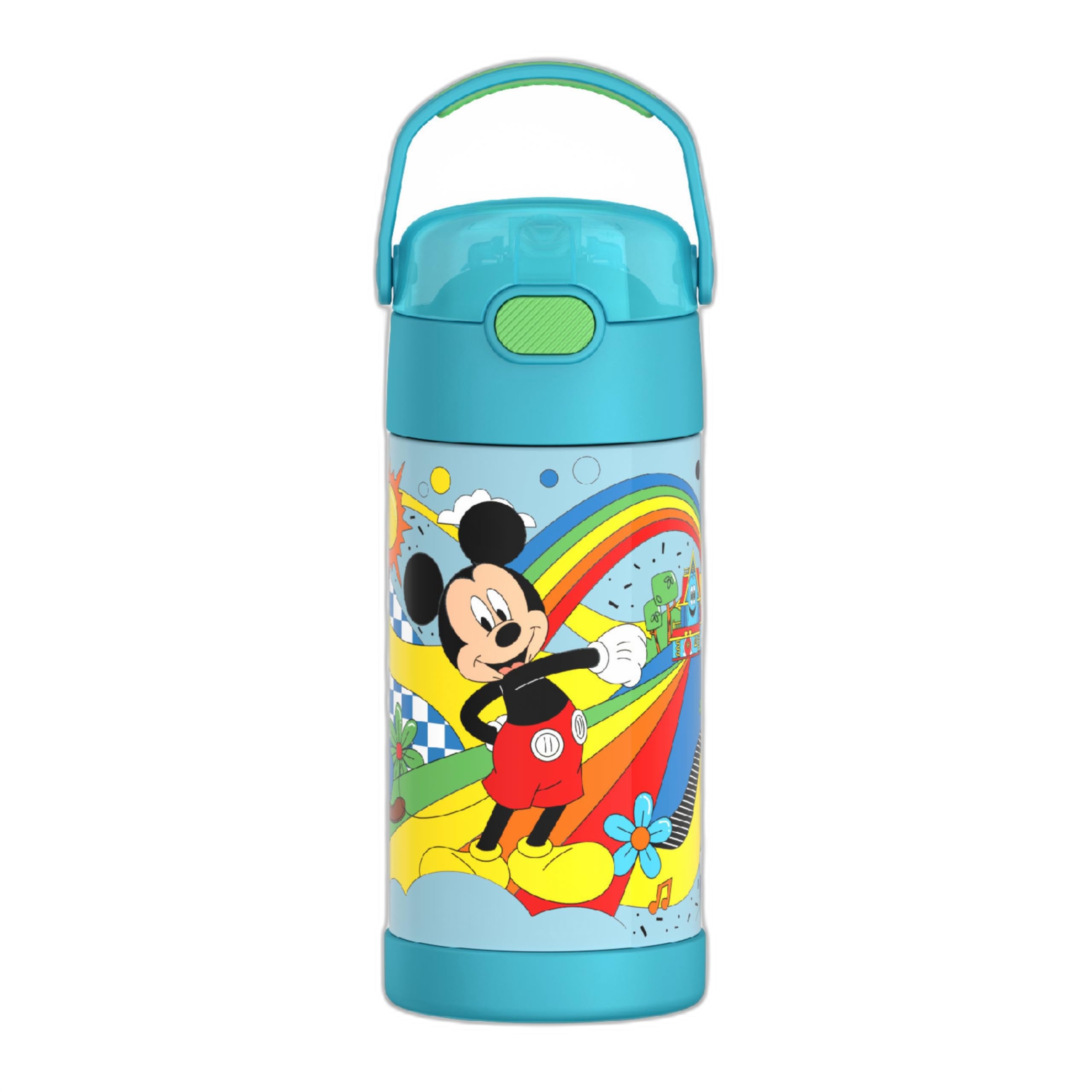 THERMOS FUNTAINER Water Bottle with Straw - 12 Ounce - Kids Stainless Steel Vacuum Insulated Water Bottle with Lid, Minecraft