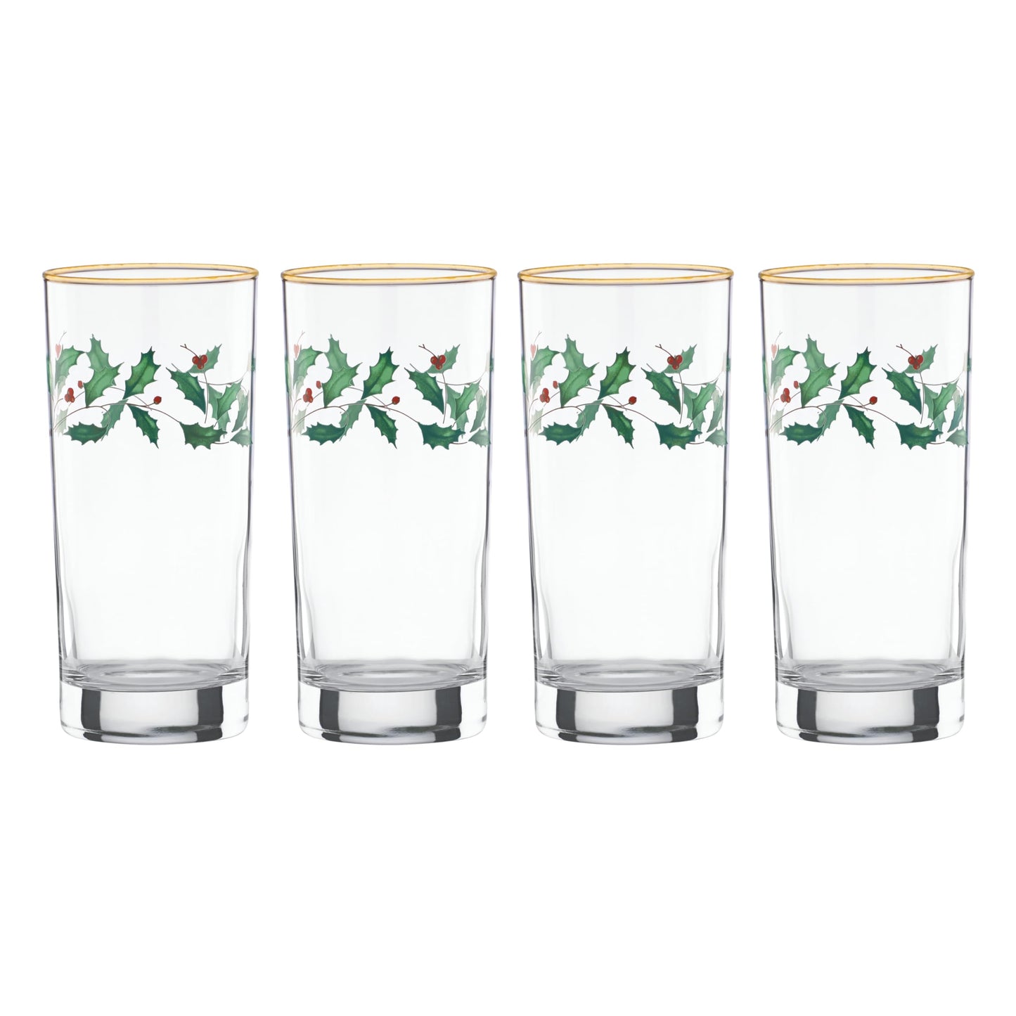 Lenox 893570 Holiday Decal 4-Piece Martini Glass Set, Christmas Dinnerware, Hosting