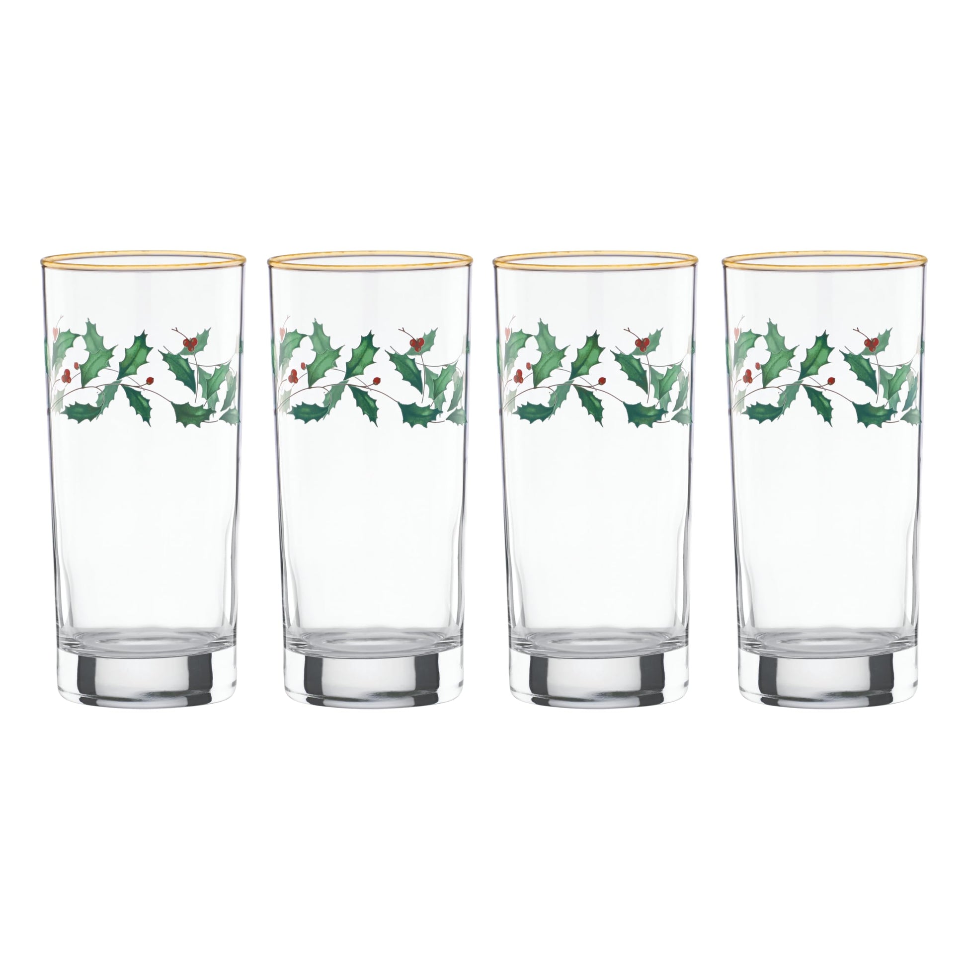 Lenox 893570 Holiday Decal 4-Piece Martini Glass Set, Christmas Dinnerware, Hosting
