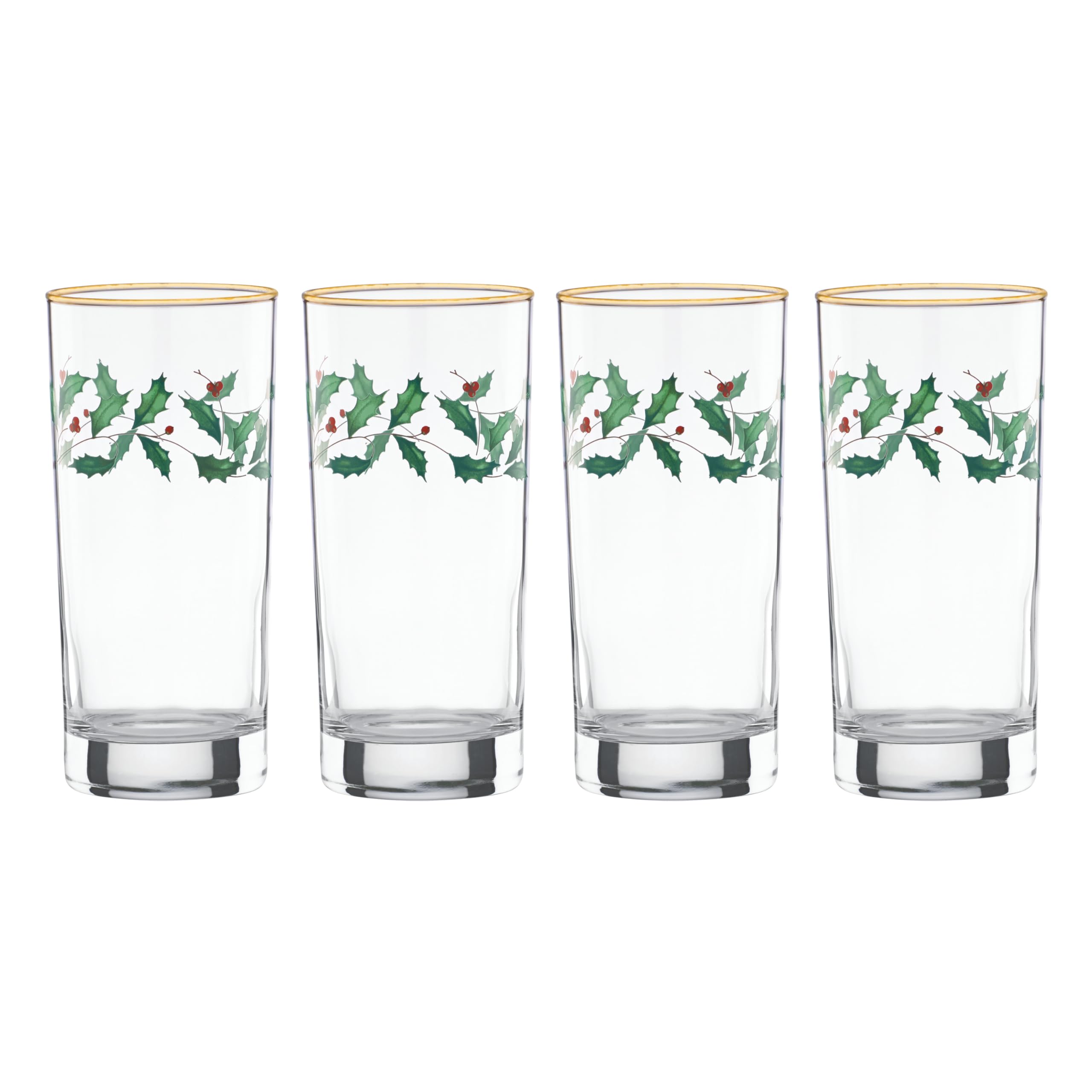 Lenox 893570 Holiday Decal 4-Piece Martini Glass Set, Christmas Dinnerware, Hosting