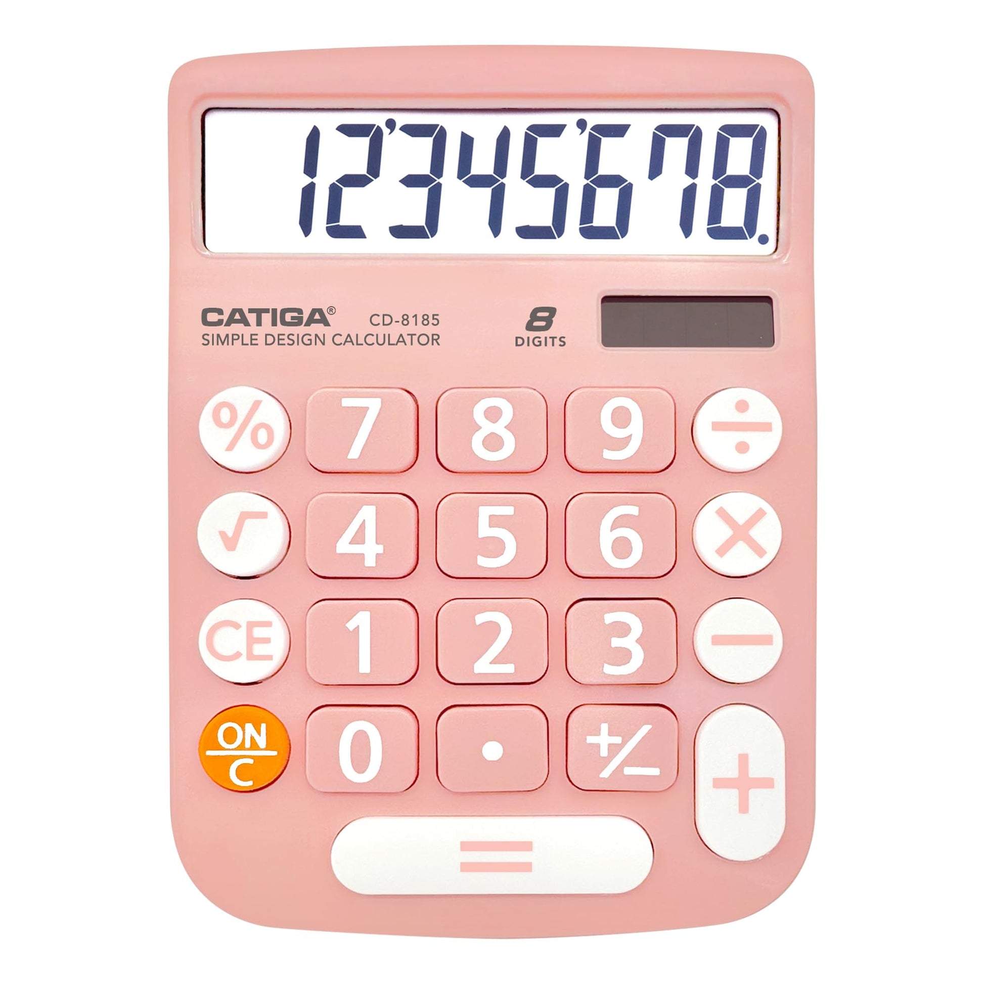 CATIGA Desktop Calculator 8 Digit with Solar Power and LCD Display, Big Buttons, for Home, Office, School, Class and Business, 4 Function Small Basic Calculators for Desk, CD-8185