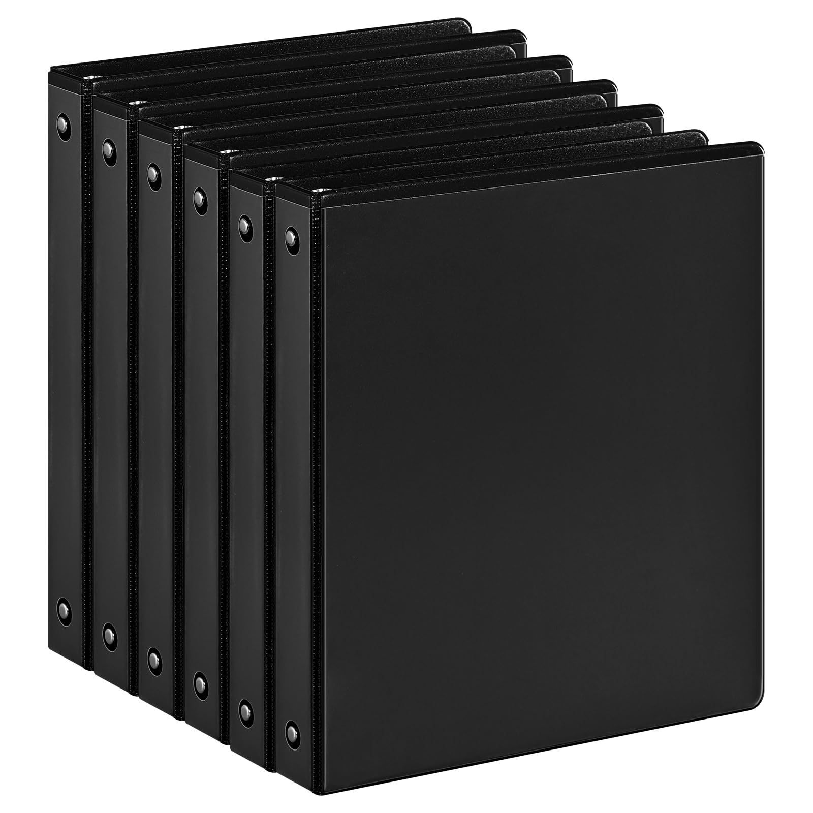 1-inch 3 Ring Binder with 2 Interior Pockets, 1'' Basic Binders Holds US Letter Size 8.5'' x 11'' Paper - Versatile Binders for Office, Home, and School Use, 6 Pack (6-Color Assorted)
