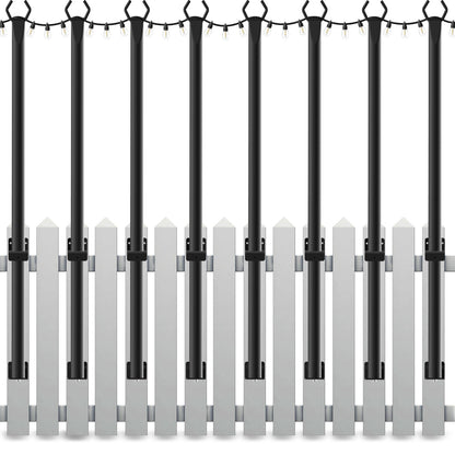2 Pack String Light Poles,10 Ft Light Poles for Outside String Lights,Outdoor Lights Pole with Fork,Metal Poles Stand for Patio Deck Backyard
