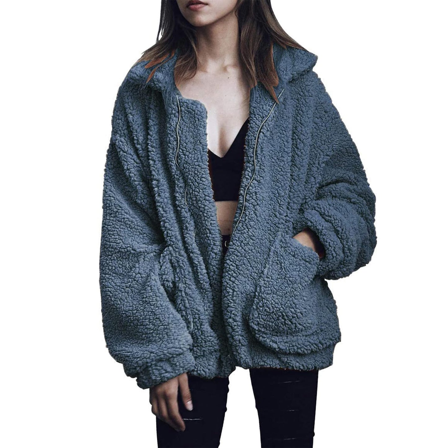 PRETTYGARDEN Women's Fashion Winter Coats Sherpa Fleece Faux Fur Shearling Oversized Trendy Jackets Warm Outerwear Clothing