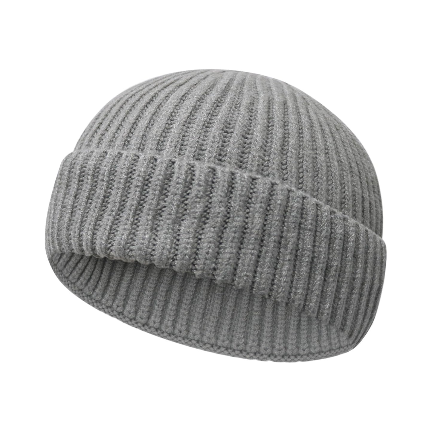 Wool Fisherman Beanies for Men Women Short Cuff Knit Beanie Winter Warm Hats Trawler Hat Stylish Watch Cap