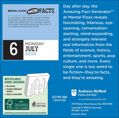 Amazing Facts from Mental Floss 2026 Day-to-Day Calendar: Fascinating Trivia from the Amazing Fact Generator™