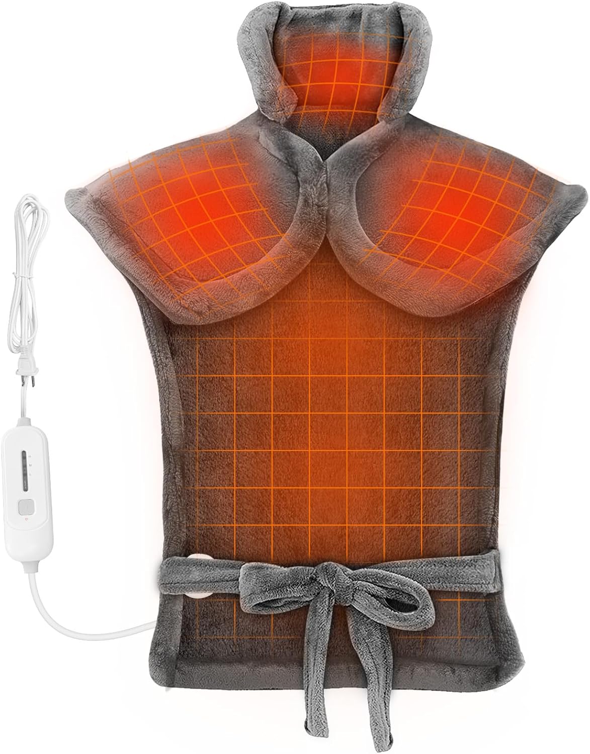 Comfier Large Heating Pad for Back, FSA HSA Eligible, Soft Flannel Fast Heating Pads for Neck and Shoulders, Electric Heated Wrap, 3 Heat Levels & 90-Mins Auto Shut Off, Gifts for Mom Dad Women Men