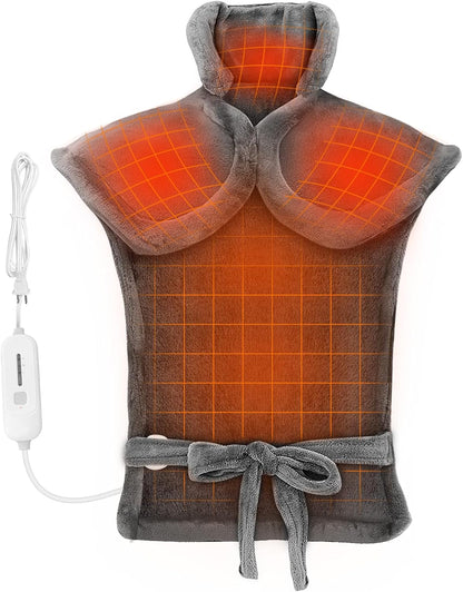 Comfier Large Heating Pad for Back, FSA HSA Eligible, Soft Flannel Fast Heating Pads for Neck and Shoulders, Electric Heated Wrap, 3 Heat Levels & 90-Mins Auto Shut Off, Gifts for Mom Dad Women Men