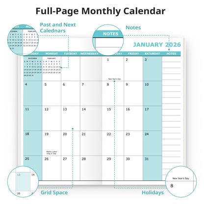 Pocket Calendar 2026-2027 for Purse, Two Year Monthly Planner Pocket Size, Jan 2026 to Dec 2027 Monthly Planner Small Size (6.5" x 3.5") - Wildflowers