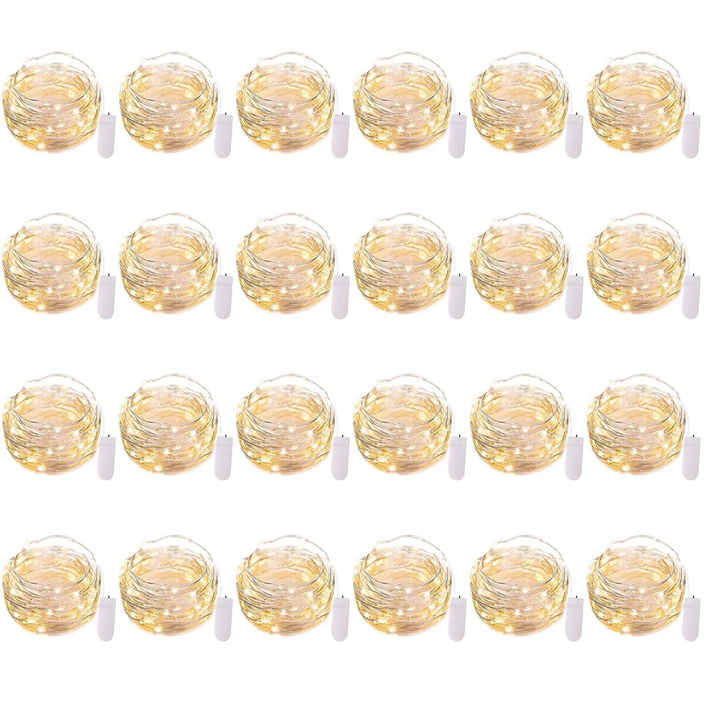 Brightown 12 Pack LED Fairy Lights Battery Operated String Lights - 7ft 20LED Waterproof Silver Wire Firefly Starry Moon Lights for DIY Crafts Wedding Table Centerpieces Party Bedroom Christmas