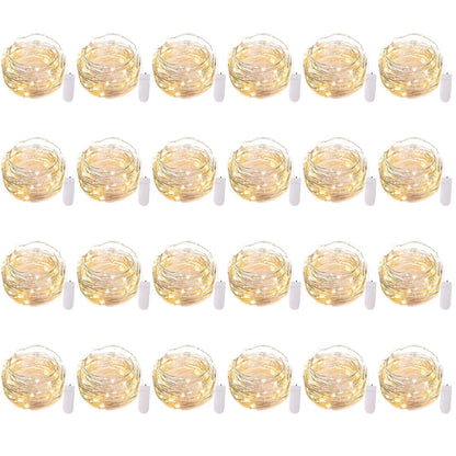 Brightown 12 Pack LED Fairy Lights Battery Operated String Lights - 7ft 20LED Waterproof Silver Wire Firefly Starry Moon Lights for DIY Crafts Wedding Table Centerpieces Party Bedroom Christmas