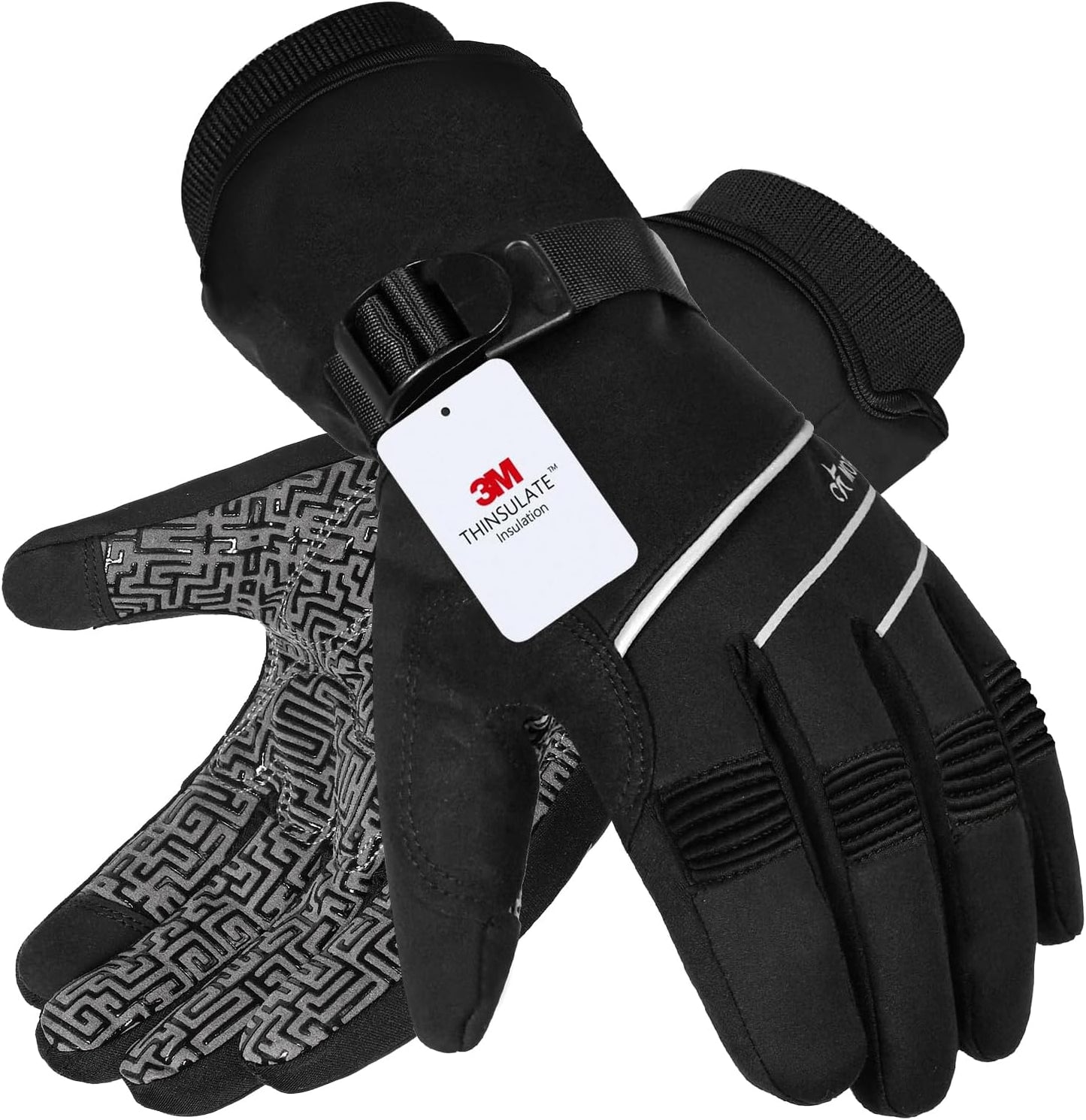 MOREOK Waterproof & Windproof -30°F Winter Gloves for Men/Women, 3M Thinsulate Thermal Gloves Touch Screen Warm Gloves for Skiing,Cycling,Motorcycle,Running