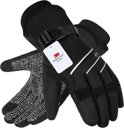 MOREOK Waterproof & Windproof -30°F Winter Gloves for Men/Women, 3M Thinsulate Thermal Gloves Touch Screen Warm Gloves for Skiing,Cycling,Motorcycle,Running