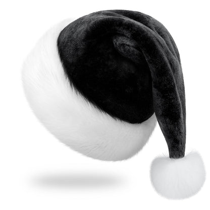 RJVW Christmas Santa Hat for Adults, Thicken Soft Velvet Comfort Classic Santa Claus Hat for New Year Party Headwear Holiday