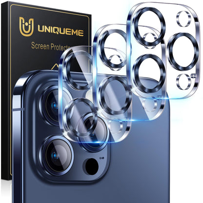 UniqueMe Compatible for 3 Pack iPhone 17 Pro Camera Lens Protector - [Drop Protection] 9H Tempered Glass Camera Cover Screen [Update New Version]【Not for 17 Pro Max】