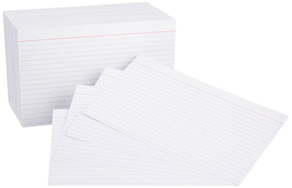 Amazon Basics Paper Flash Ruled Index Note Cards, Heavy Weight, White, 3 x 5 Inch Card, 300 Count, 100 Pack of 3