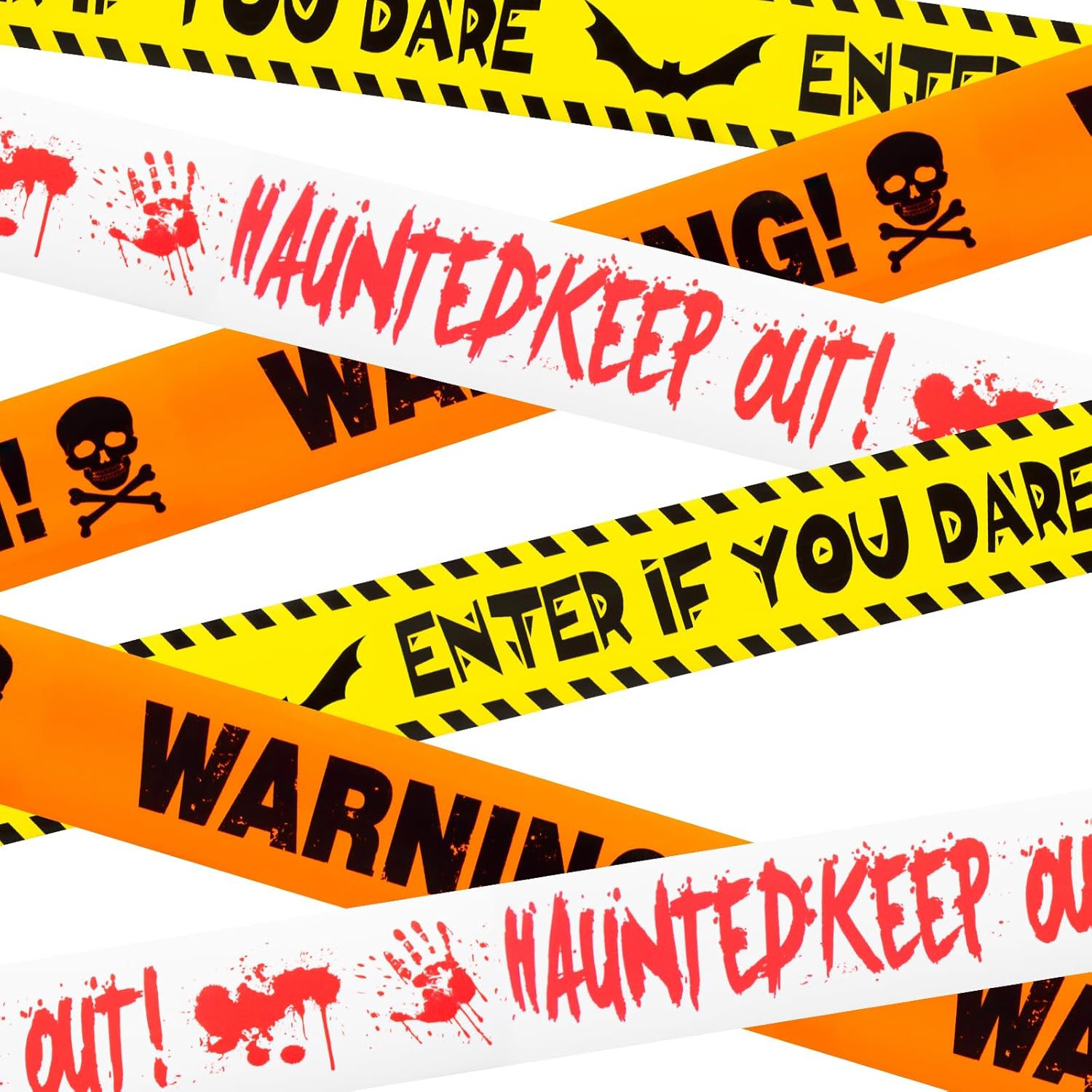 ONFAON Halloween Decorations, 3inx90ft Caution Tape Halloween Party Decorations Indoor Outdoor for Haunted Houses, Party, Door, Danger Areas Decor(3 Pcs)