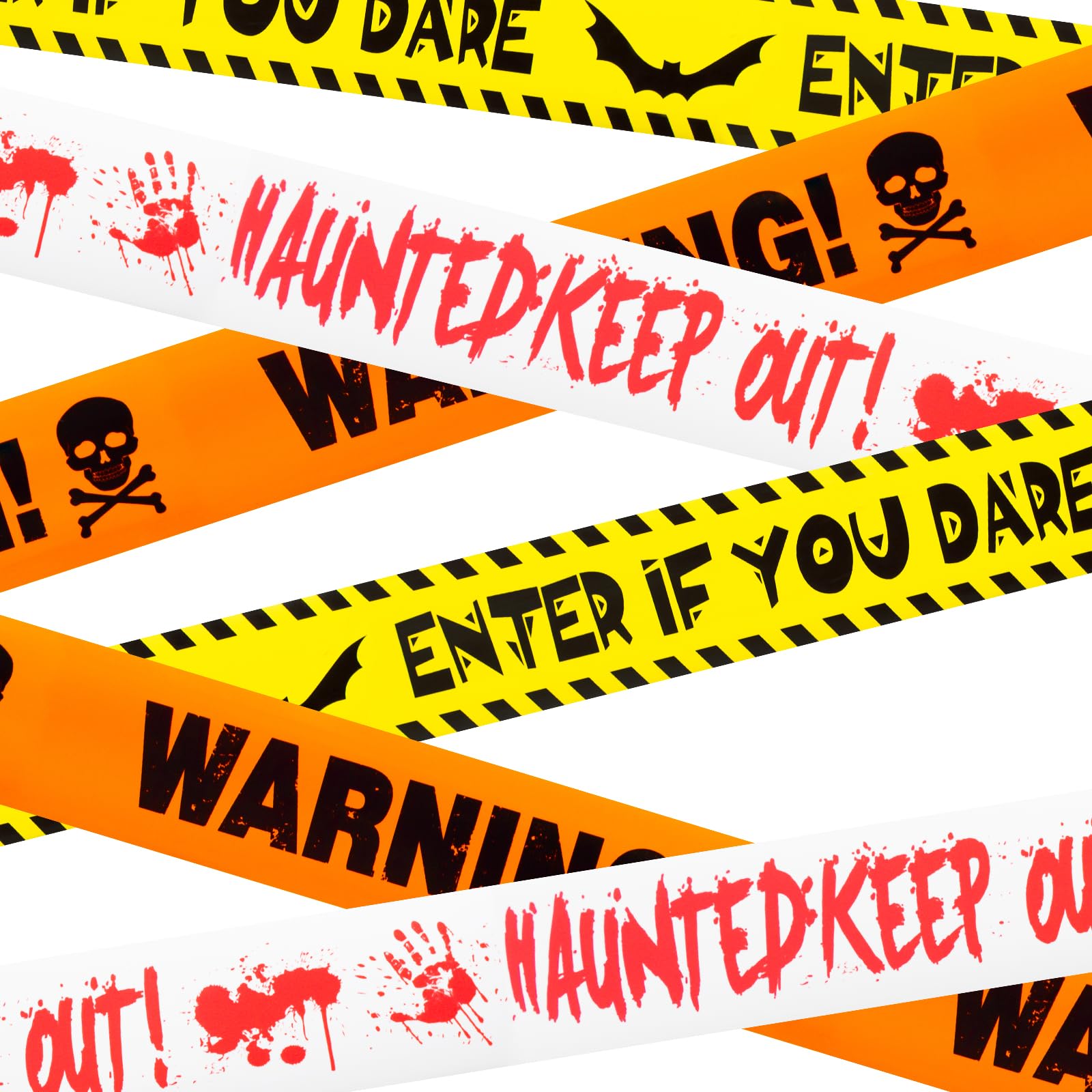 ONFAON Halloween Decorations, 3inx90ft Caution Tape Halloween Party Decorations Indoor Outdoor for Haunted Houses, Party, Door, Danger Areas Decor(3 Pcs)
