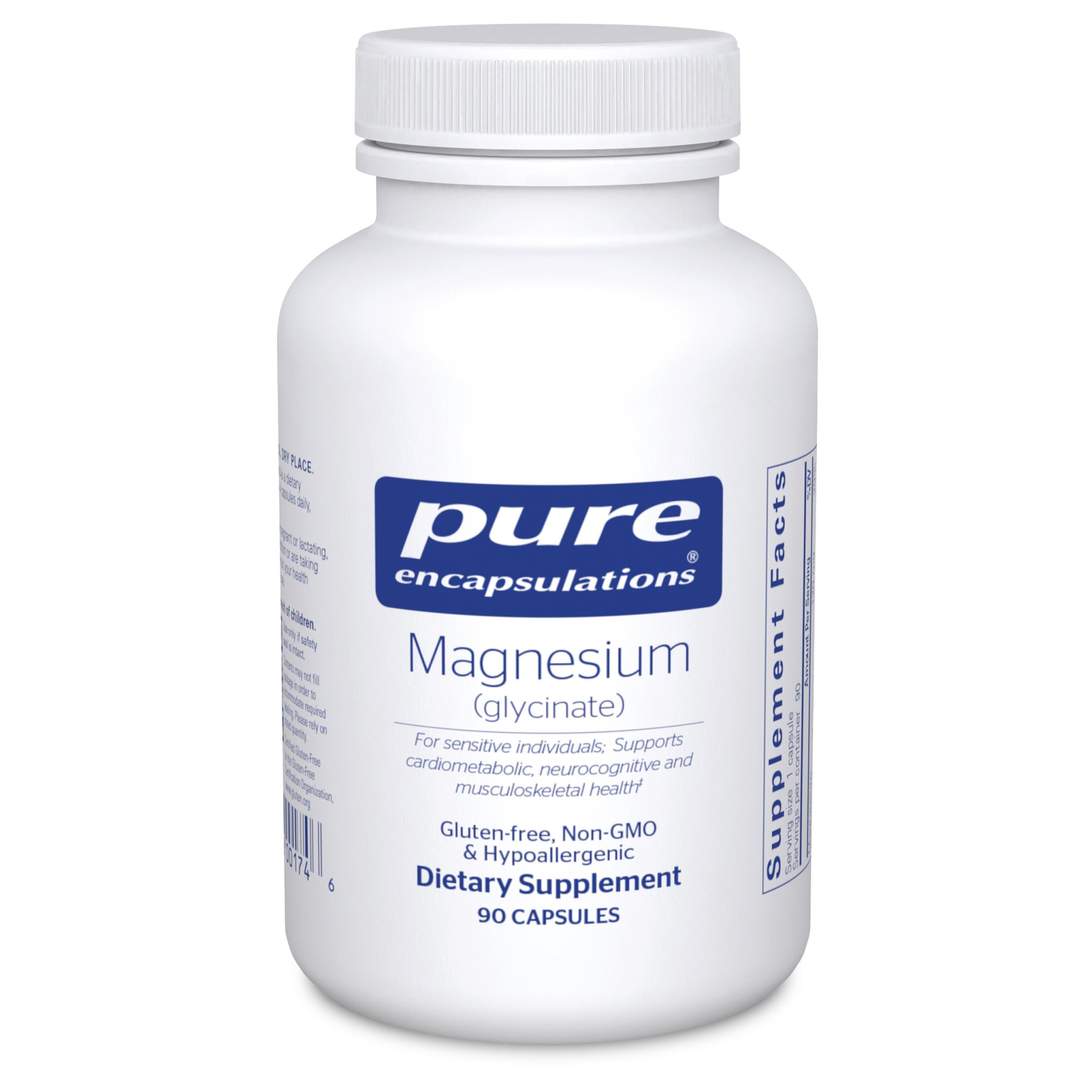 Pure Encapsulations Magnesium (Glycinate) - Supplement to Support Stress Relief, Sleep, Heart Health, Nerves, Muscles, and Metabolism* - with Magnesium Glycinate - 180 Capsules