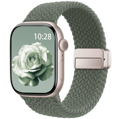 Braided Stretchy Band Compatible with Apple Watch Bands 38mm 40mm 41mm 42mm 44mm 45mm 46mm 49mm Women Men, Soft Nylon Solo Loop Magnetic Sport Strap for iWatch Series 10 9 8 7 6 5 4 3 2 1 SE Ultra