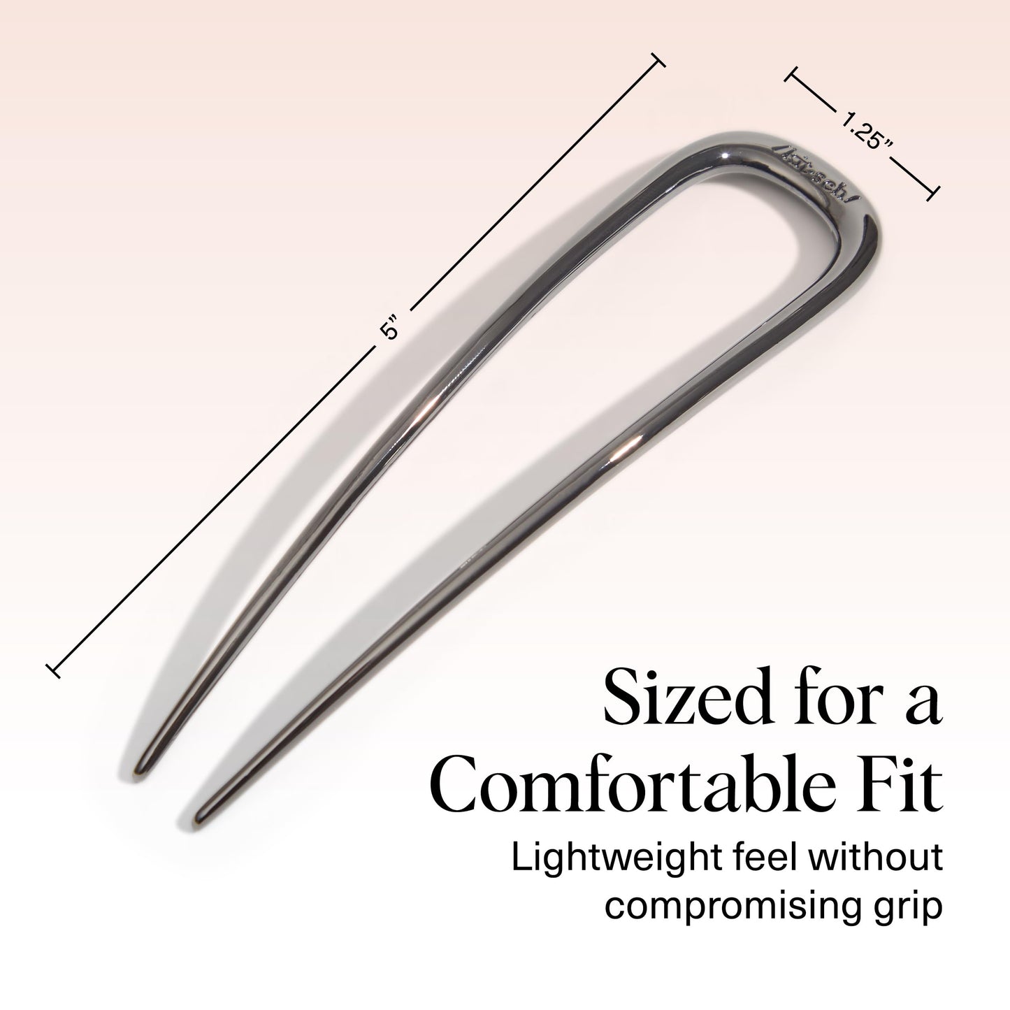 Kitsch Metal French Hair Pin for Women - Elegant Hair Accessories, Ideal for Buns & French Twist, Designed for a Secure, Comfortable Fit | Ideal Gifts for Women - Hematite