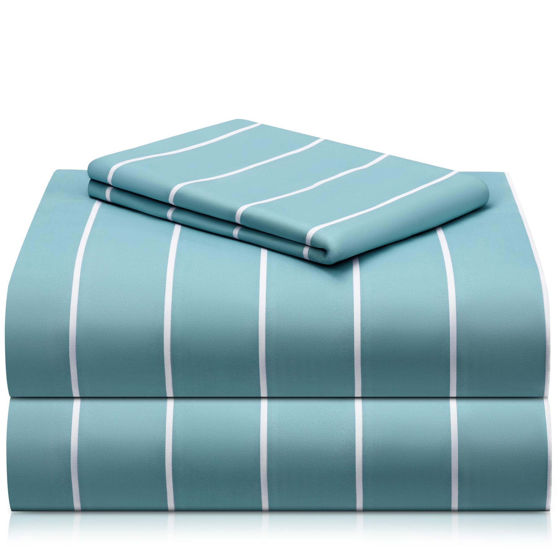 LuxClub 4 PC Queen Sheet Set, Breathable Luxury Bed Sheets, Deep Pockets Wrinkle Free Cooling Sheets Machine Washable Hotel Bedding Silky Soft - Teal Queen