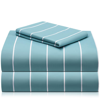 LuxClub 4 PC Queen Sheet Set, Breathable Luxury Bed Sheets, Deep Pockets Wrinkle Free Cooling Sheets Machine Washable Hotel Bedding Silky Soft - Teal Queen