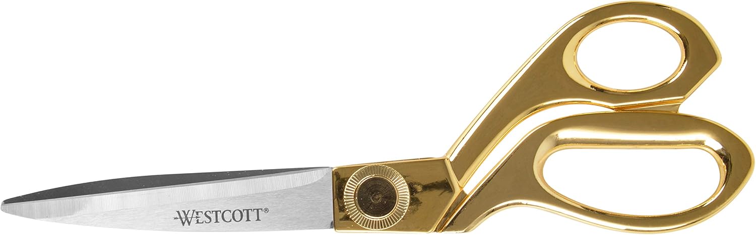 Westcott 17196 8-Inch Stainless Steel Gold Scissors For Office and Home