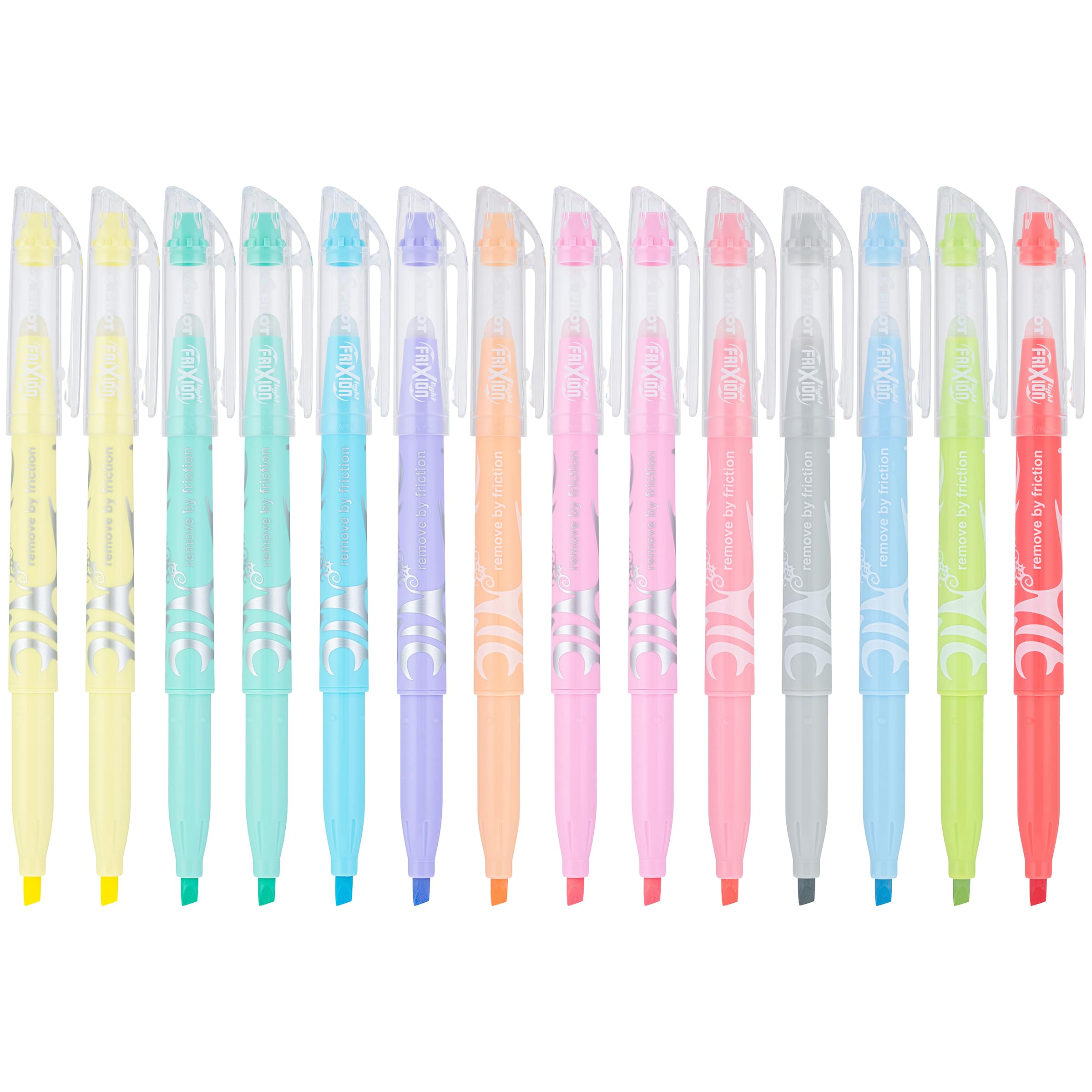 Pilot, FriXion Light Pastel Erasable Highlighters, Chisel Tip, Pack of 5, Pastel Blue, Pink, Yellow, Green & Purple