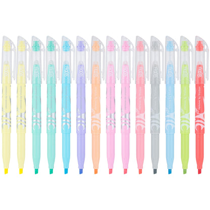Pilot, FriXion Light Pastel Erasable Highlighters, Chisel Tip, Pack of 5, Pastel Blue, Pink, Yellow, Green & Purple