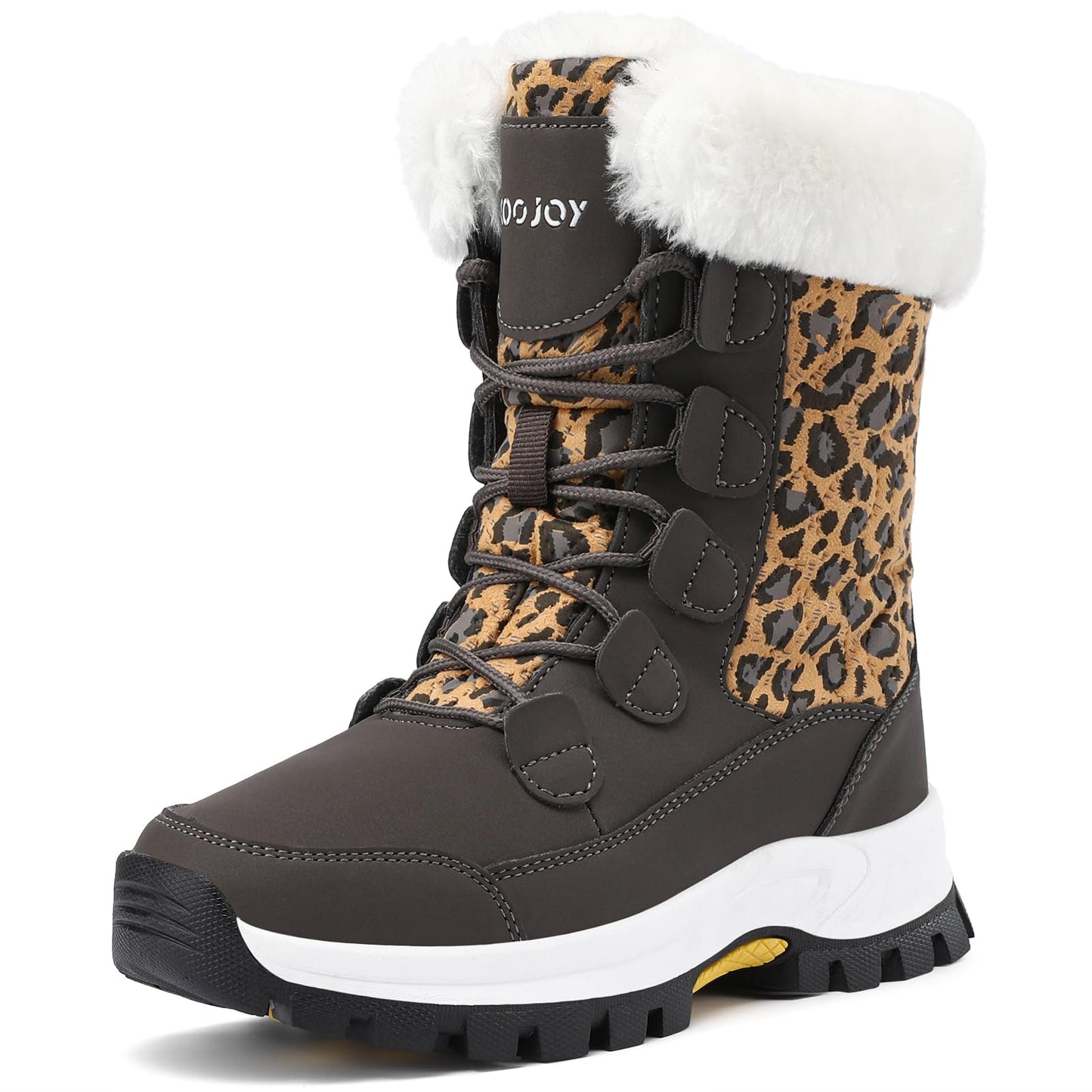 COOJOY Womens Winter Snow Boots Waterproof Shoes Walking Comfortable Hiking Tennis Booties Furry Mid Calf Warm Lightweight