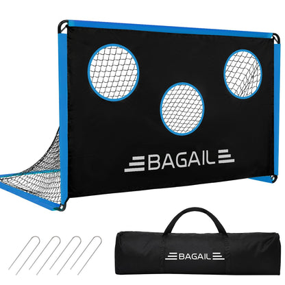 BAGAIL Soccer Goal, 2-in-1 Soccer Net with Targets, 6x4 FT Pop Up Soccer Trainer for Backyard with Detachable Target Cloth and Carry Bag, Indoor Outdoor Fun Soccer Game