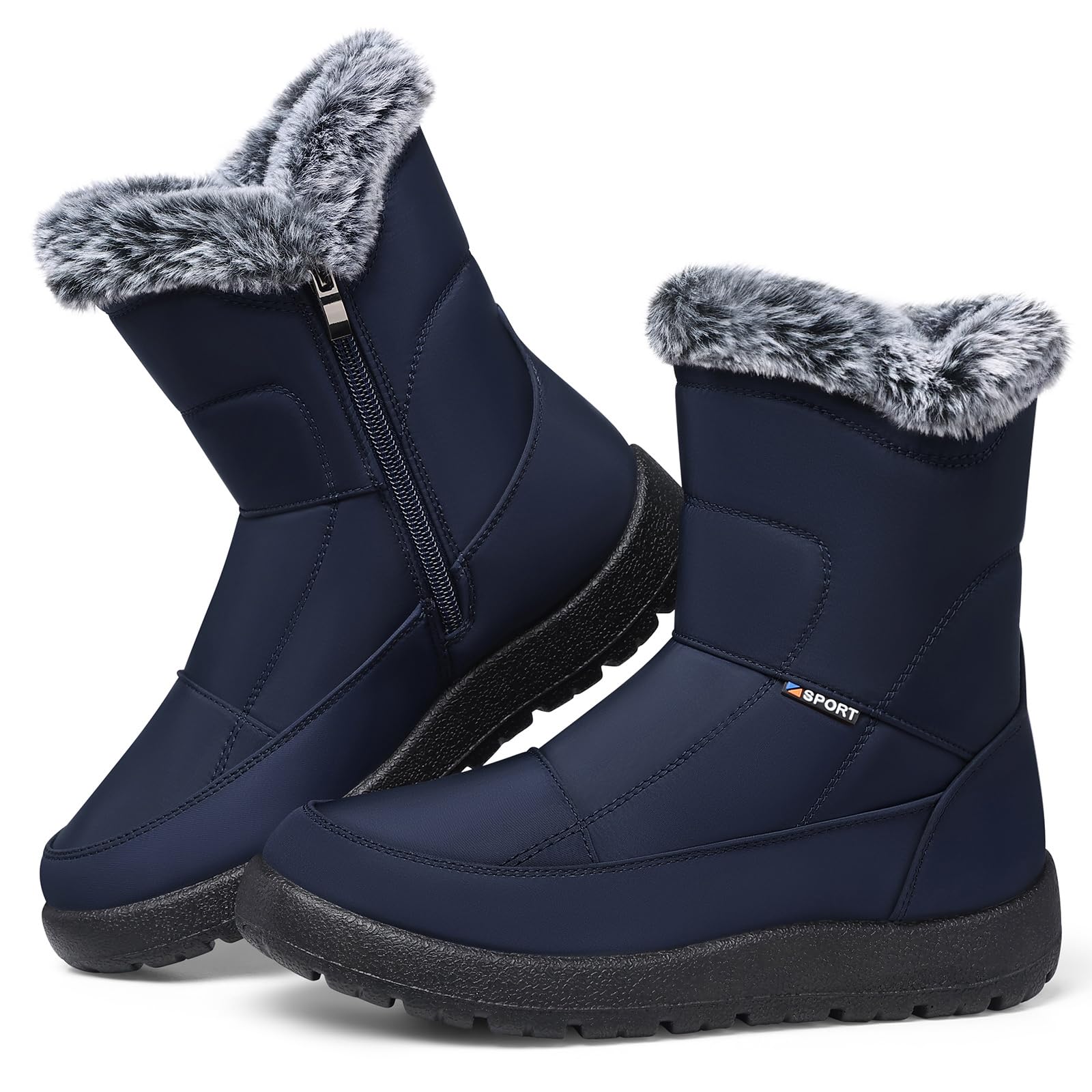 SHIBEVER Women's Snow Boots Winter: Waterproof Fur Lined Anti-Slip Ankle Booties Outdoor Comfortable Warm Women Snow Boot