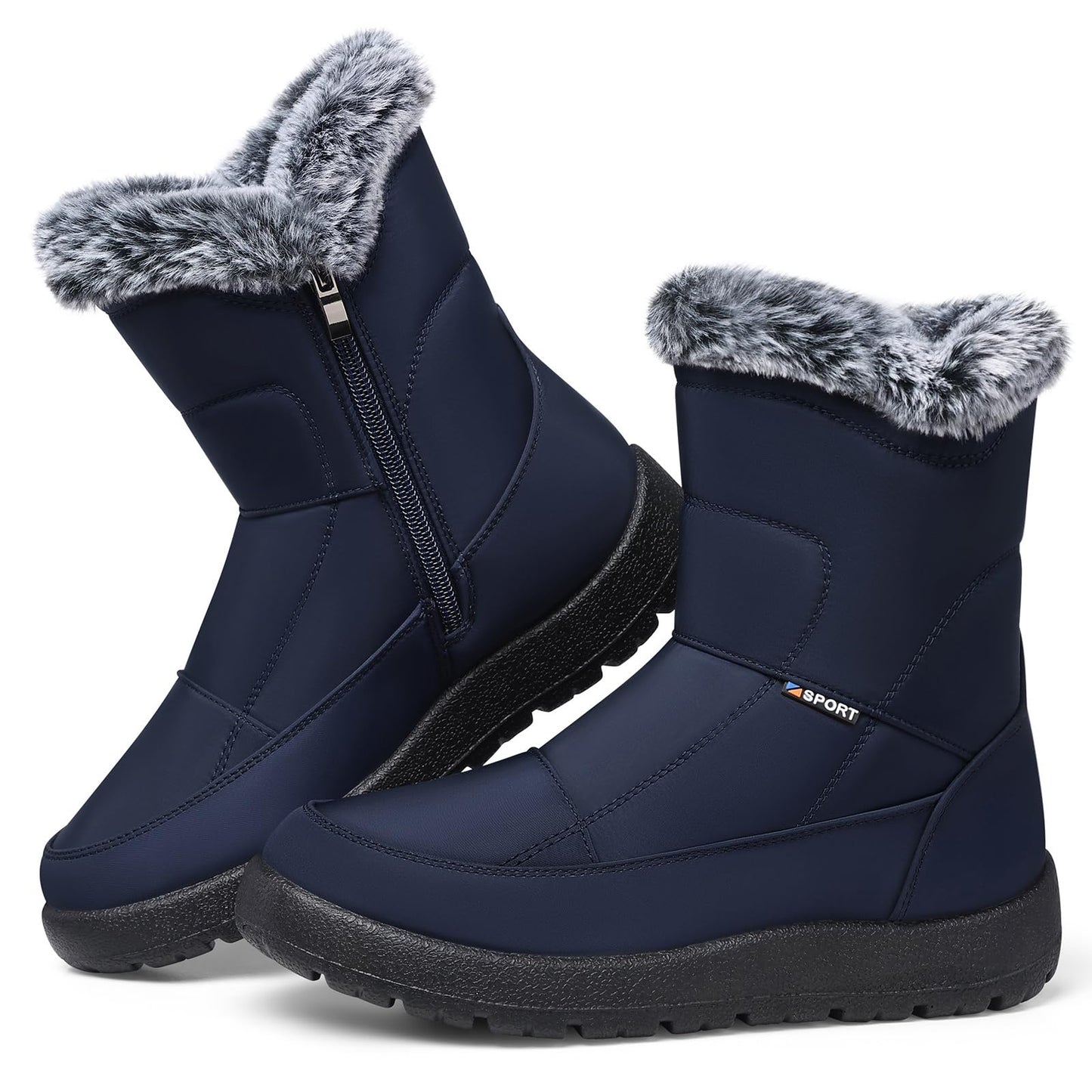 SHIBEVER Women's Snow Boots Winter: Waterproof Fur Lined Anti-Slip Ankle Booties Outdoor Comfortable Warm Women Snow Boot