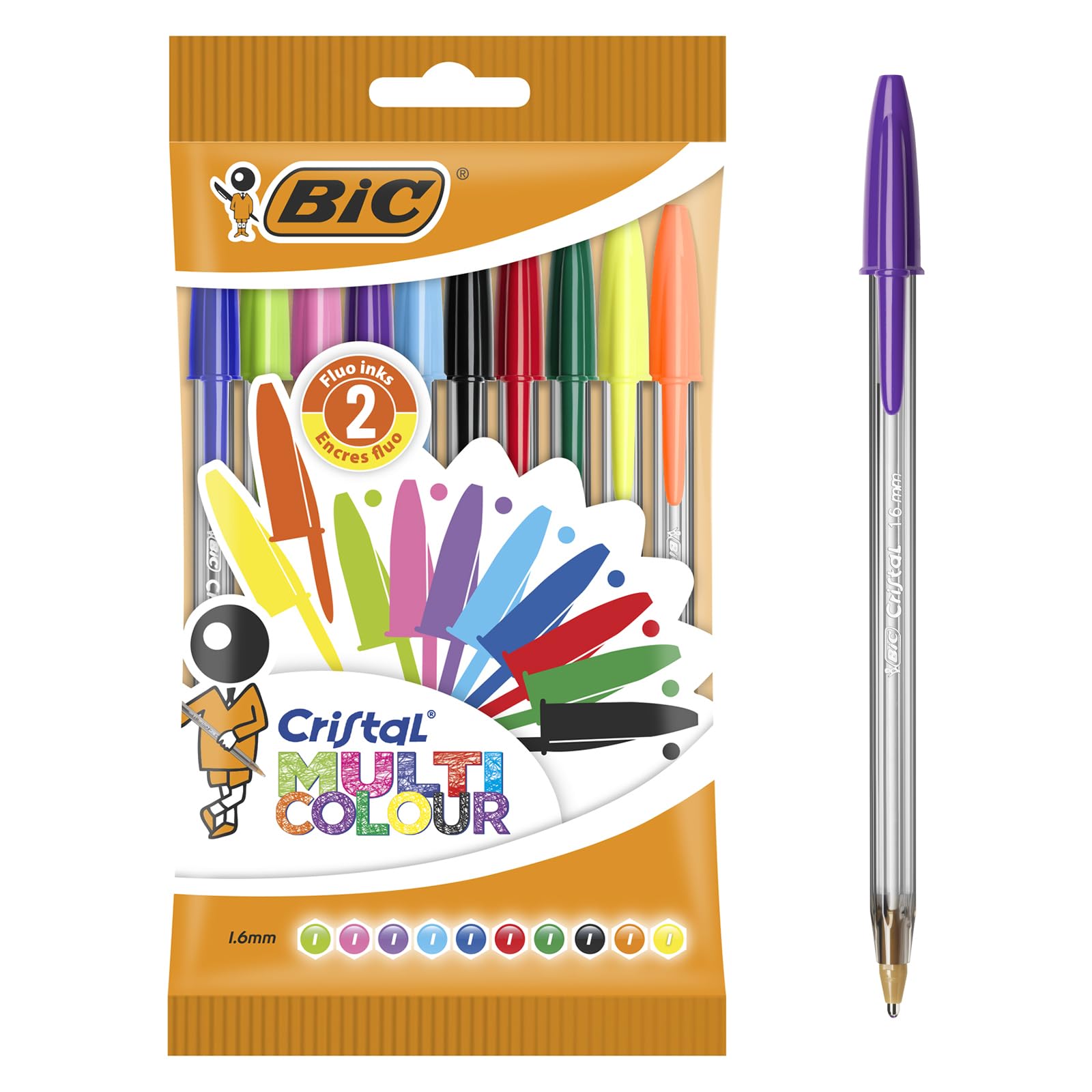 Bic Crystal Multicolour – Pen Bag Pack of 20 + 7 multicoloured
