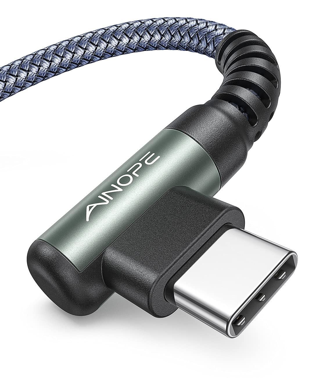 AINOPE USB C Cable [2-Pack, 6.6ft] 3.1A Type C Charger Fast Charging, Right Angle USB to USB C Cable Braided USBC Charger for Galaxy S10+ S10 S9, Note 10 9, LG V30, Moto, iPhone 16 15 Cord Type C