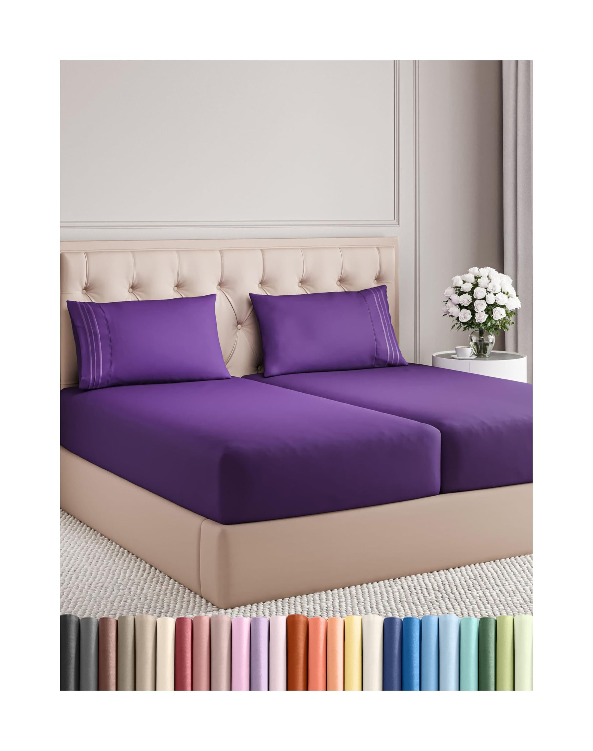Queen Size 4 Piece Sheet Set - Comfy Breathable & Cooling Bed Sheets Set - Hotel Luxury Bedding for Women, Men, Kids, Teens, Boys & Girls - Deep Pockets, Ultra-Soft, Wrinkle Free - Oeko-Tex - Black