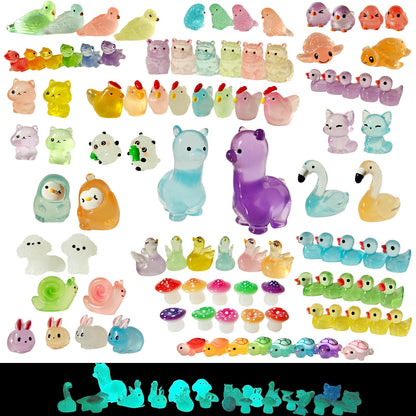 Mini Halloween Figurines 30 PCS, Luminous Halloween Miniatures Bulk for Decor, Mini Resin Animals Variety Pack to Hide, Pumpkin Ghost Owl for Party Favors Bag Fillers Garden Decor, Gifts