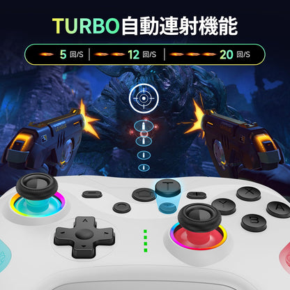 Matbip 2 Pack wireless controller for P4, wireless P4 controller with dual vibration, Turbo, type-c port (Black and White) Radio