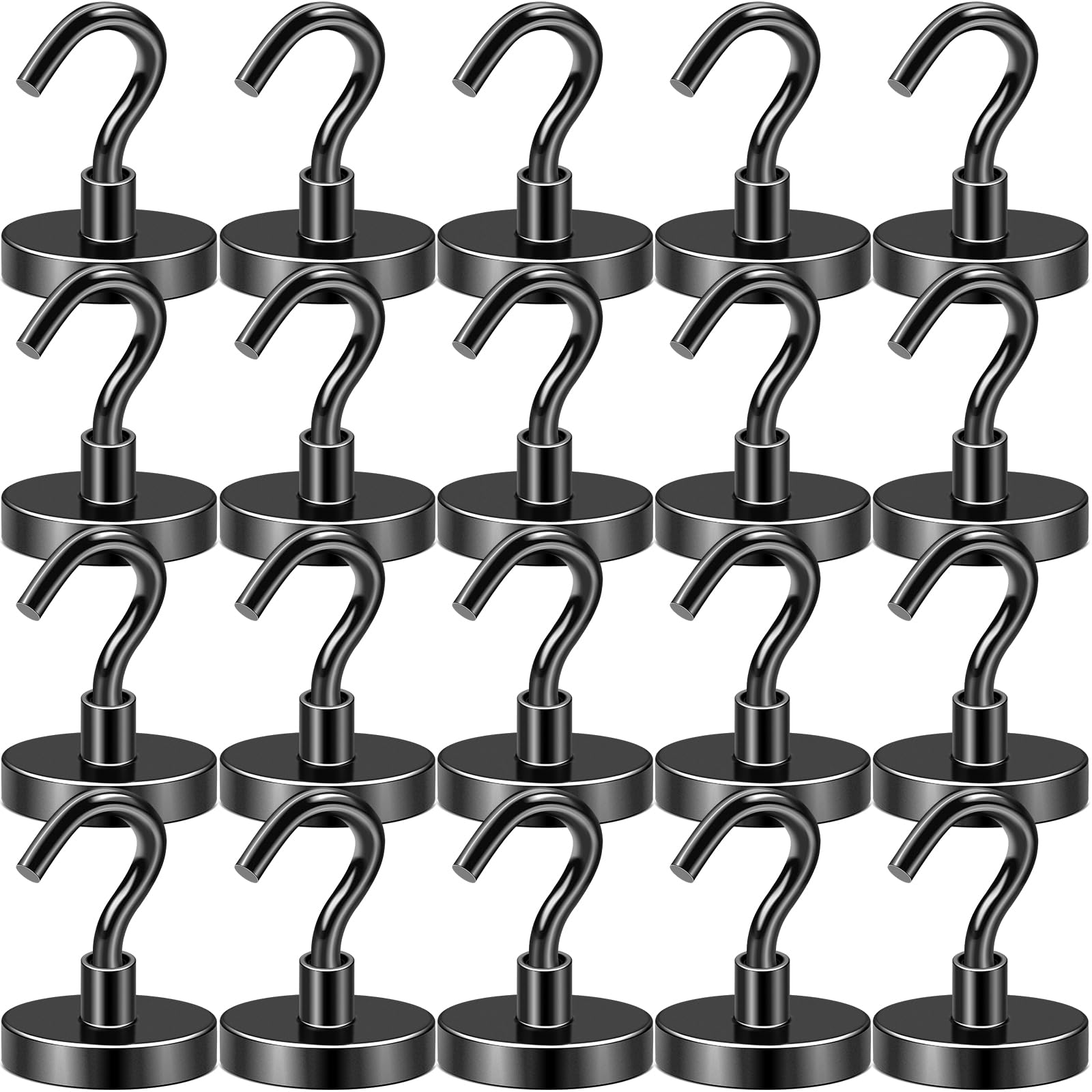 DIYMAG Magnetic Hooks, 30lbs+ Magnet Hook 2025 Cruise Cabin Ship Essentials Heavy Duty Strong Magnets Refrigerator Fridge Hanging for Classroom Beach Vacation Kitchen Grills Home 20 Pack (Silver)