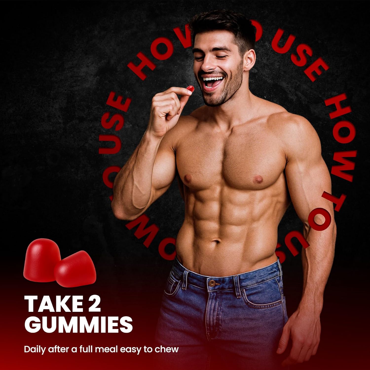 Alpha Bites Gummies, 60 Gummies, AlphaBites Advanced Formula Max Performance Gummies, All Natural Supplement Extra Strength, Alpha Growth and Overall Health Support