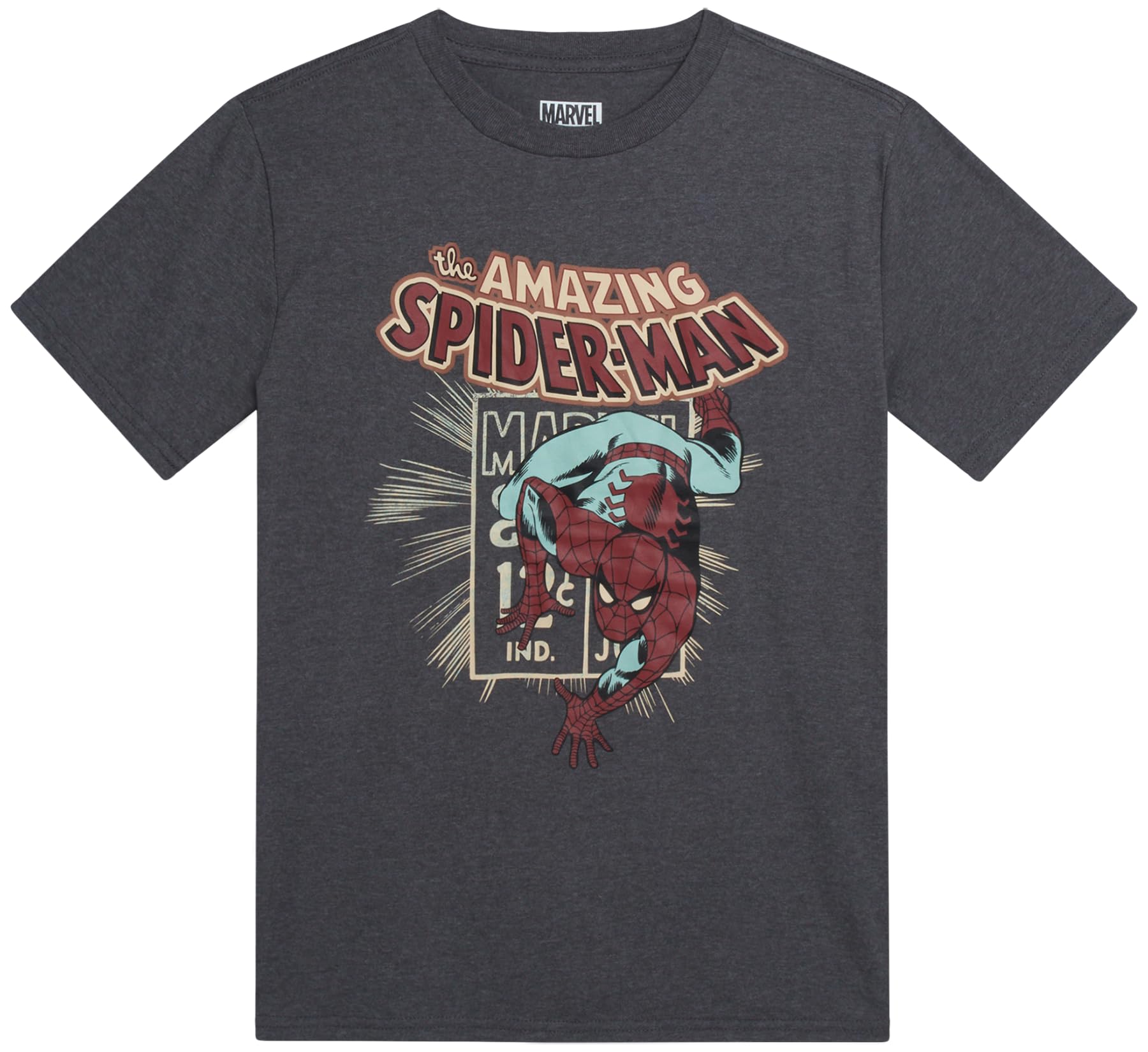 Marvel Avengers Spiderman Boys Shirts - Hulk Iron Man Captain America Thor Short Sleeve Graphic Tees for Toddler Boys & Kids