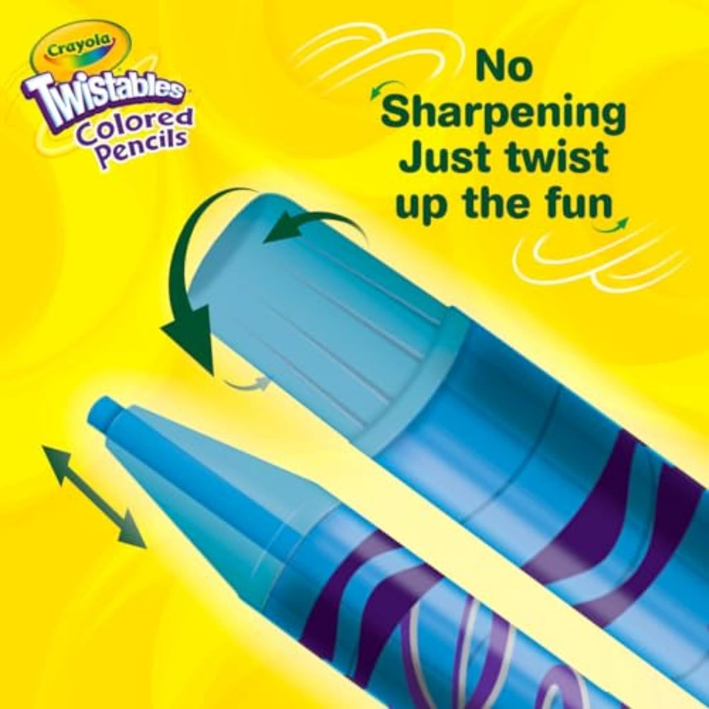 Crayola Twistables Colored Pencil Set for Kids (50ct), No Sharpen Coloring Book Pencils, Essential Classroom Supplies, Cute Back to School Gifts for Kids, 4+