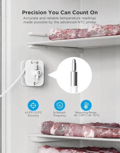GoveeLife WiFi Refrigerator Thermometer with Alarm, Wireless Digital Freezer Temperature Gauge with App Control, 2 Years Free Data Export, for Home Kitchen Fridge Hot Tub 2 Pack